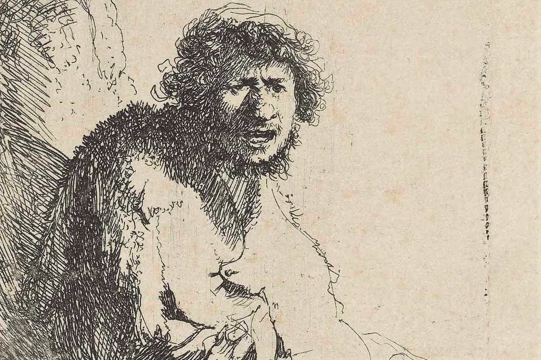 Beggar Seated on a Bank by Rembrandt